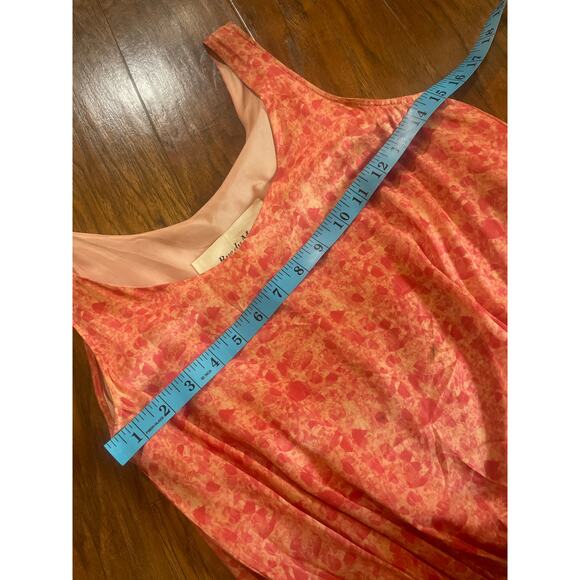 Vintage RUE Du MAIL Pink Satin Printed Drop Waist Dress FEMININE Silk Size 38 S - Picture 9 of 10